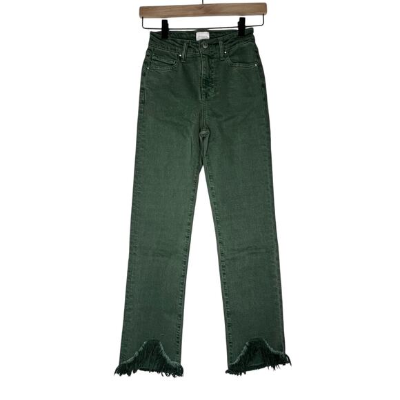 Jonathan Simkhai Jade Green River High Rise Straight Leg Jeans 24 - Picture 1 of 8
